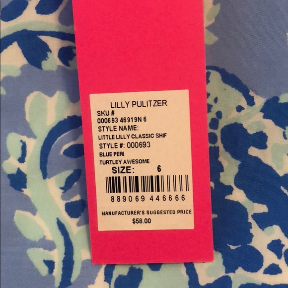 Lilly Pulitzer Blue Peri Size 6 Turtley Awesome - Picture 3 of 3